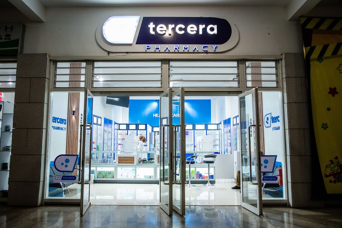 Tercera Pharmacy in Gisimenti — the working pharmacy register where Rwanda's pharmacy licensing regime plays out daily